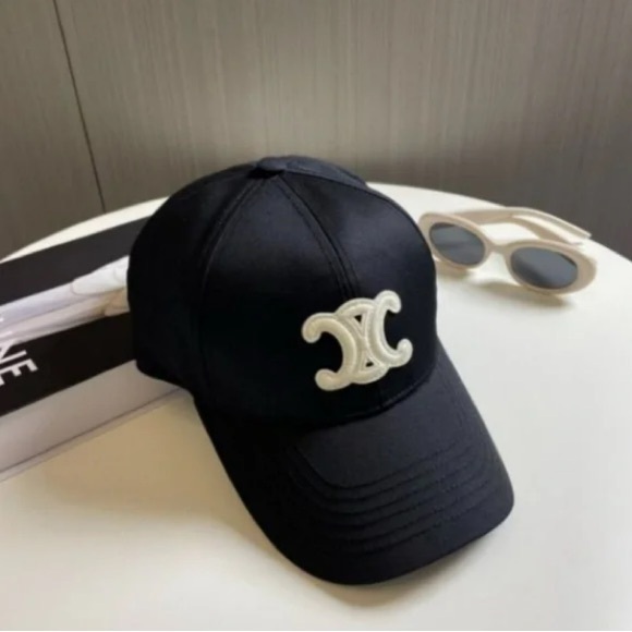 Celine Accessories - Celine Triomphe Baseball Cap Hat Black